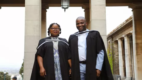 Nobukho Nqaba (left) and husband Themba Nqinileyo
