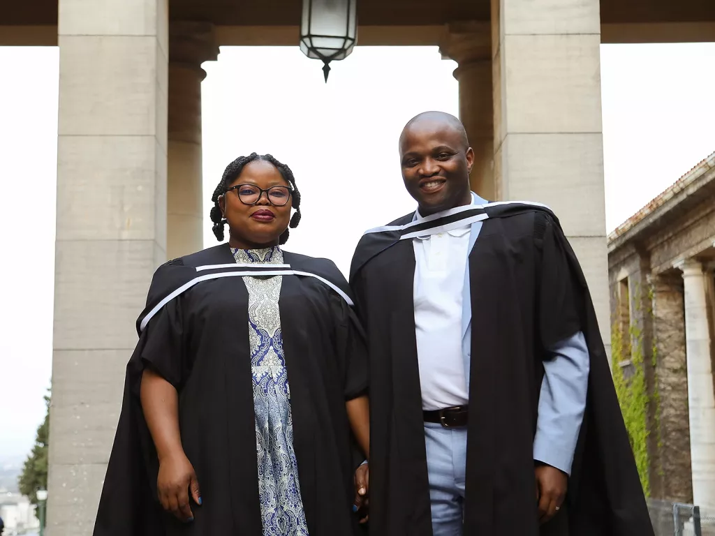 Nobukho Nqaba (left) and husband Themba Nqinileyo